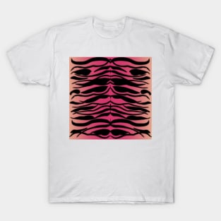 Tiger Skin Striped Pattern in Raspberry Pink T-Shirt